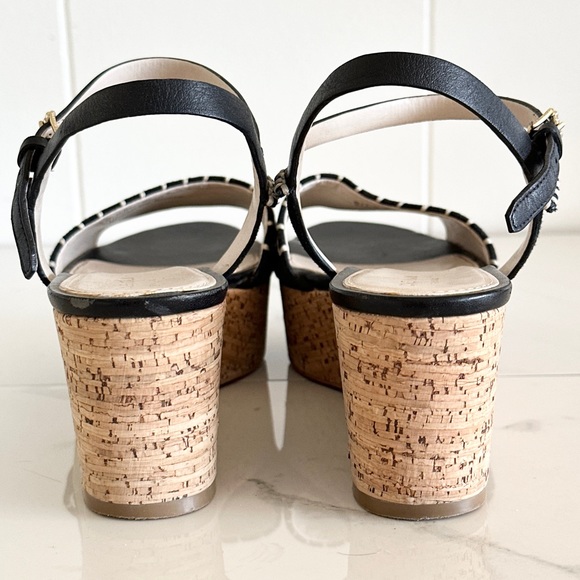 Cole Haan Steffi Wedge Cork Platform Black Suede Sandal 7.5 - Picture 2 of 13